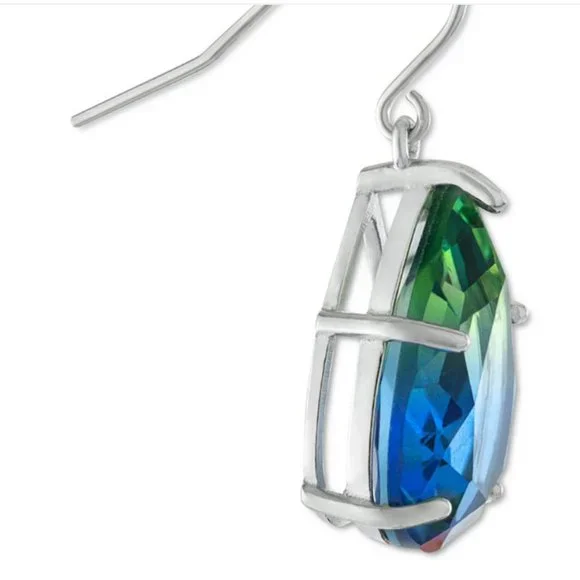 Giani Bernini Crystal Pear Drop Sterling Silver Fish Hook Earrings - Picture 3 of 3